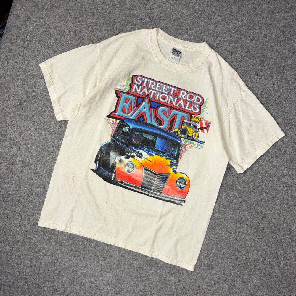 Vintage 2007 Street Rod Nationals East NSRA York PA T-Shirt White Large Car Tee